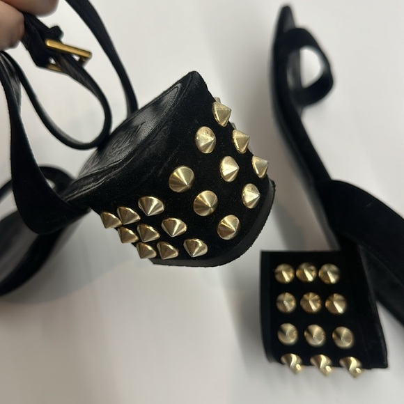 ALEXANDER MCQUEEN SPIKE BLOCK HEEL SANDALS - Picture 12 of 15
